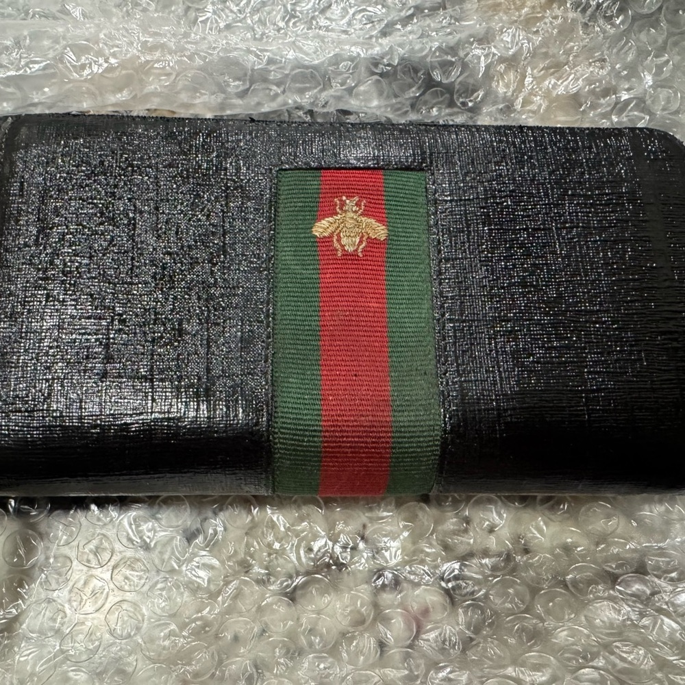 Gucci Black Green Wallet vintage - Picture 3 of 14